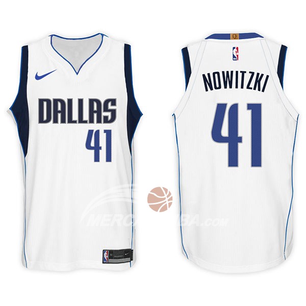 Maglia NBA Dallas Mavericks Dirk Nowitzki 2017-18 Bianco